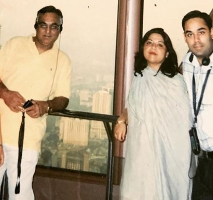 Bharat Sahni with his dad Balram Sahni and mom Indu Sahni