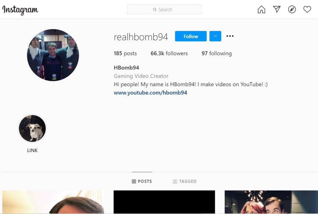 HBomb94 Instagram account