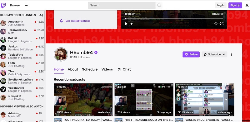 HBomb94 Twitch account